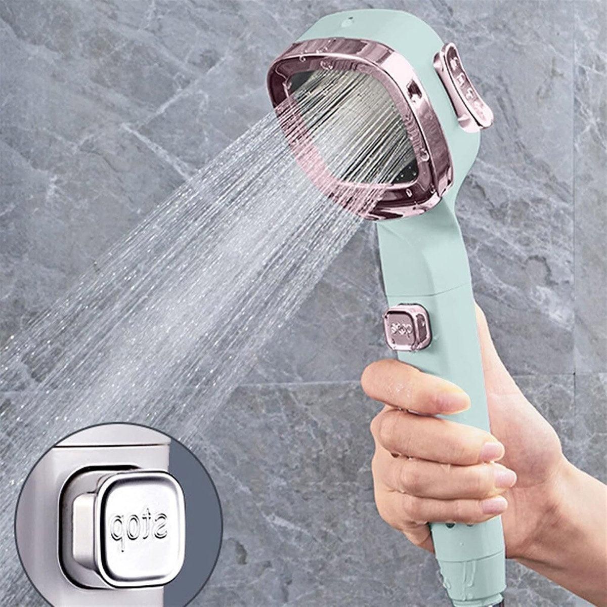 High Pressure Handheld Shower Head with Filter for Bathroom Water Saving Spray - Black