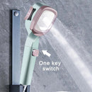 High Pressure Handheld Shower Head with Filter for Bathroom Water Saving Spray - Navy