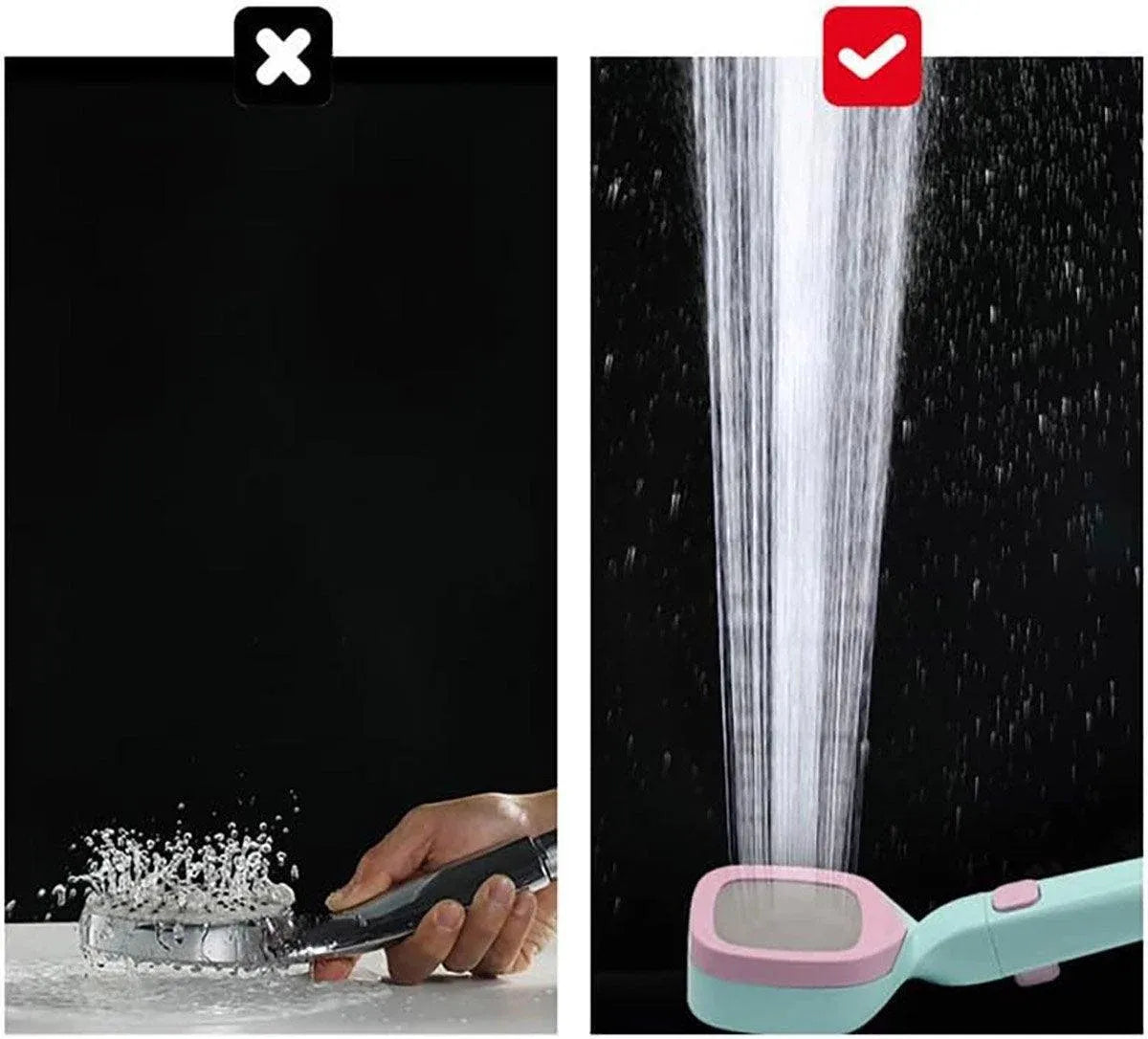 High Pressure Handheld Shower Head with Filter for Bathroom Water Saving Spray - White