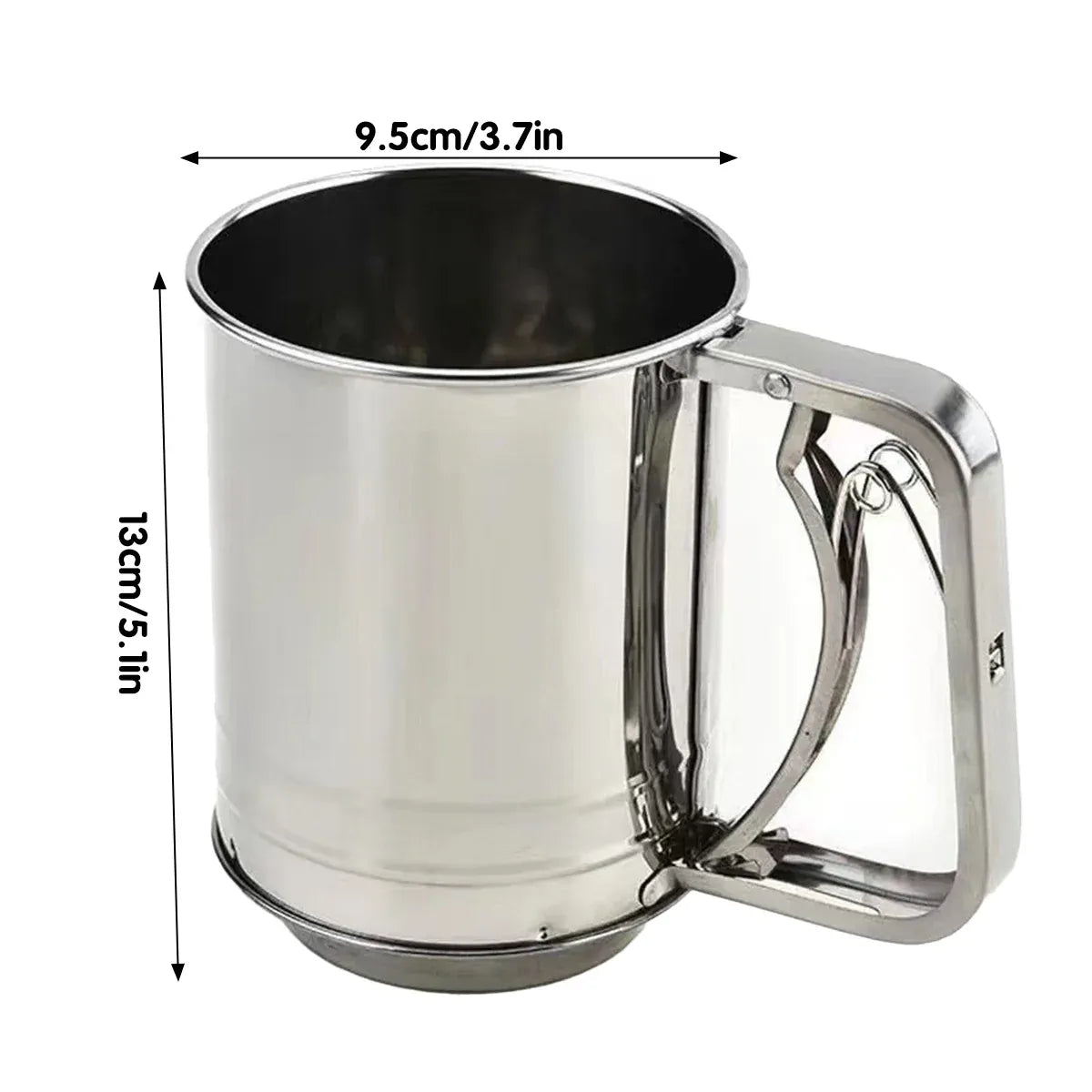 Stainless Steel Handheld Flour Sieve Home Filter Mesh Sieve Baking Tool Durable