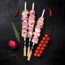BBQ Skewers 12PCS Flat Stainless Steel 55cm Wooden Handle Grill Meat Veg
