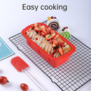 High Temperature Resistant Rectangular Silicone Cake Mold Baking Pan for Kitchen - Red