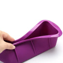 High Temperature Resistant Rectangular Silicone Cake Mold Baking Pan for Kitchen - Red