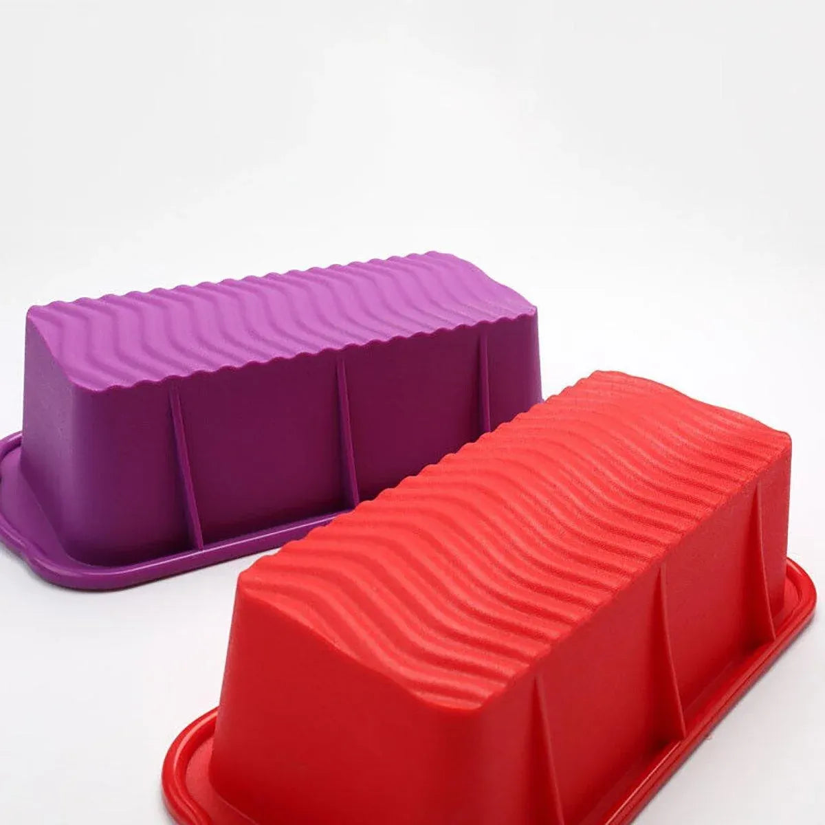 High Temperature Resistant Rectangular Silicone Cake Mold Baking Pan for Kitchen - Red
