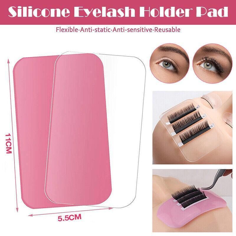 Eyelash Silicone Pad Stand Eyelash Extensions Accessories Lashes Holder Pad Au - Pink