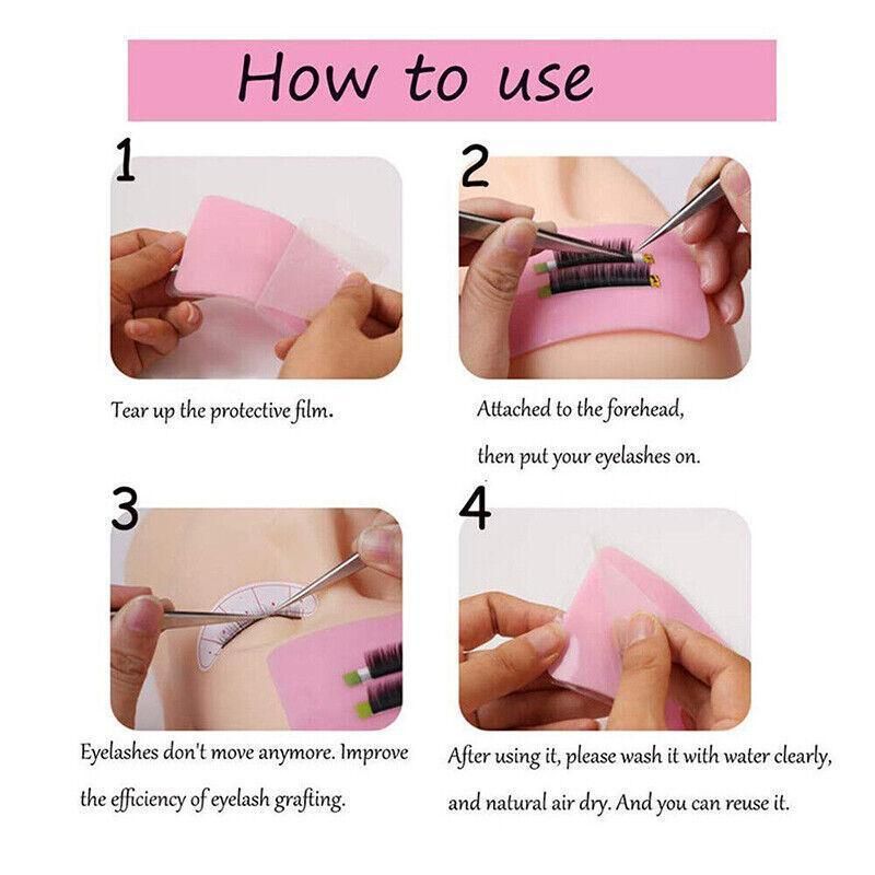 Eyelash Silicone Pad Stand Eyelash Extensions Accessories Lashes Holder Pad Au - Pink