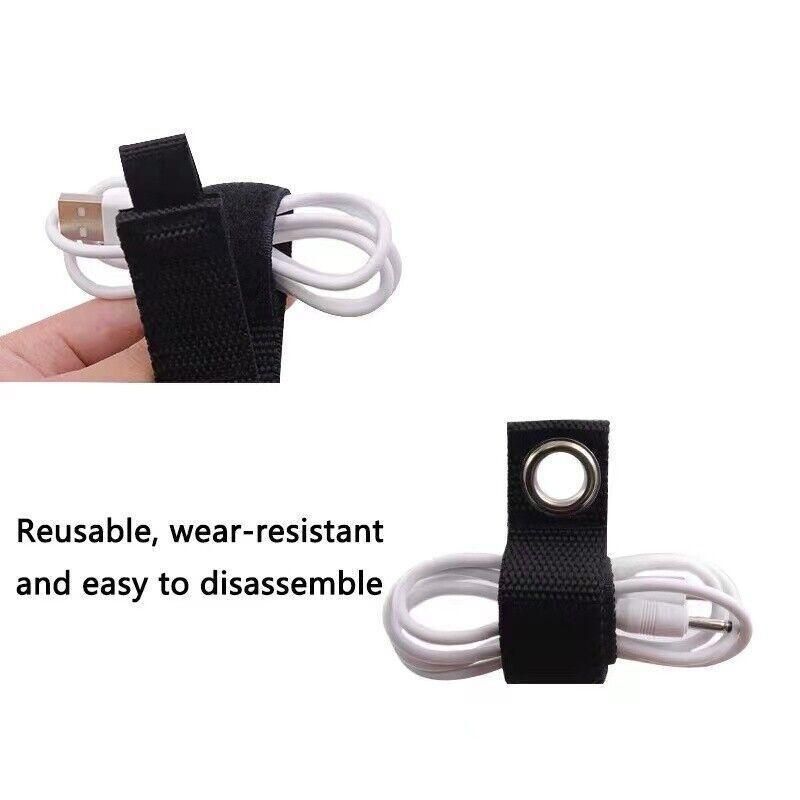 3X Organizer Cord Holder Heavy Duty Cable Storage Straps Extension 6 Sizes - 25*184mm