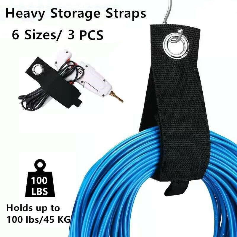 3X Organizer Cord Holder Heavy Duty Cable Storage Straps Extension 6 Sizes - 50*330mm