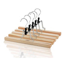 5pcs Skirt Clips Wooden Trouser Clips for Closet Wardrobe Clothing Organization - Dark Wood
