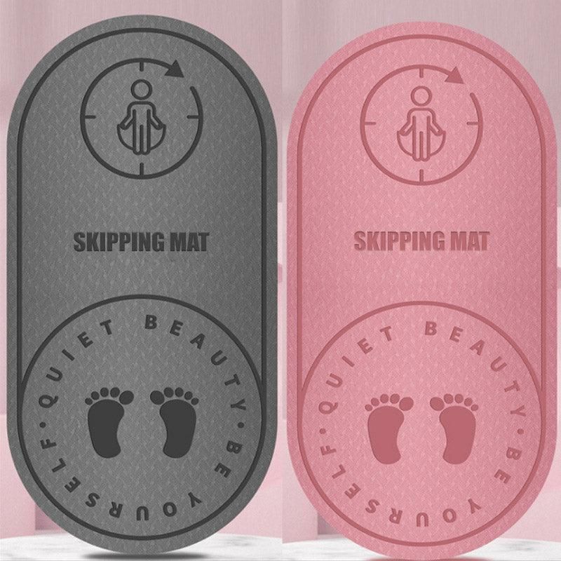 Jump Rope Mat Soundproof Shock Absorbing Mat for Indoor Fitness Yoga Floor Use - Grey