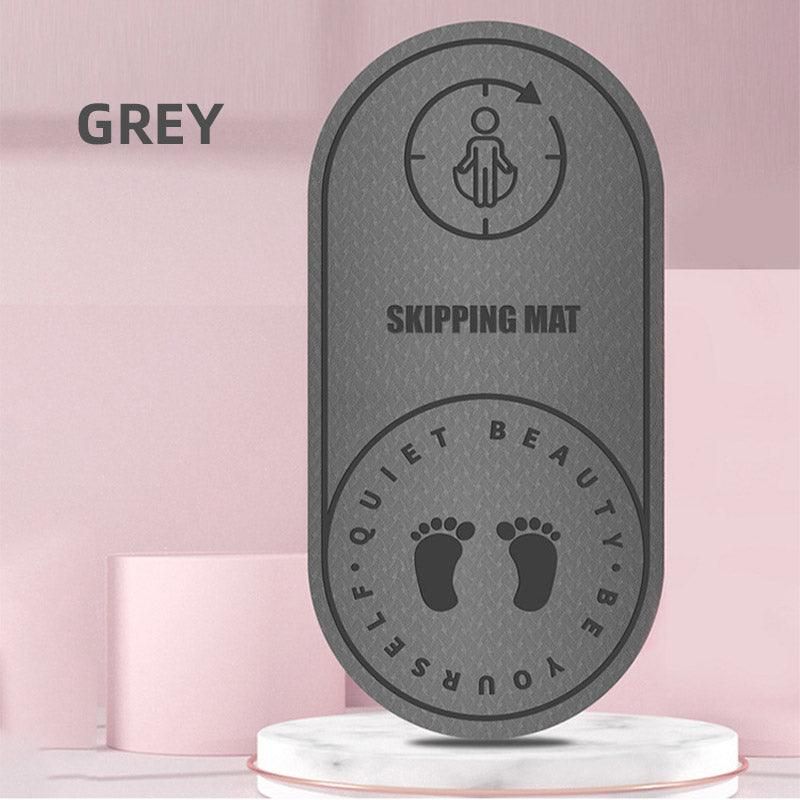 Jump Rope Mat Soundproof Shock Absorbing Mat for Indoor Fitness Yoga Floor Use - Grey