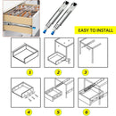2PCS 53mm Heavy Duty Drawer Slides 850mm Full Extension Rail