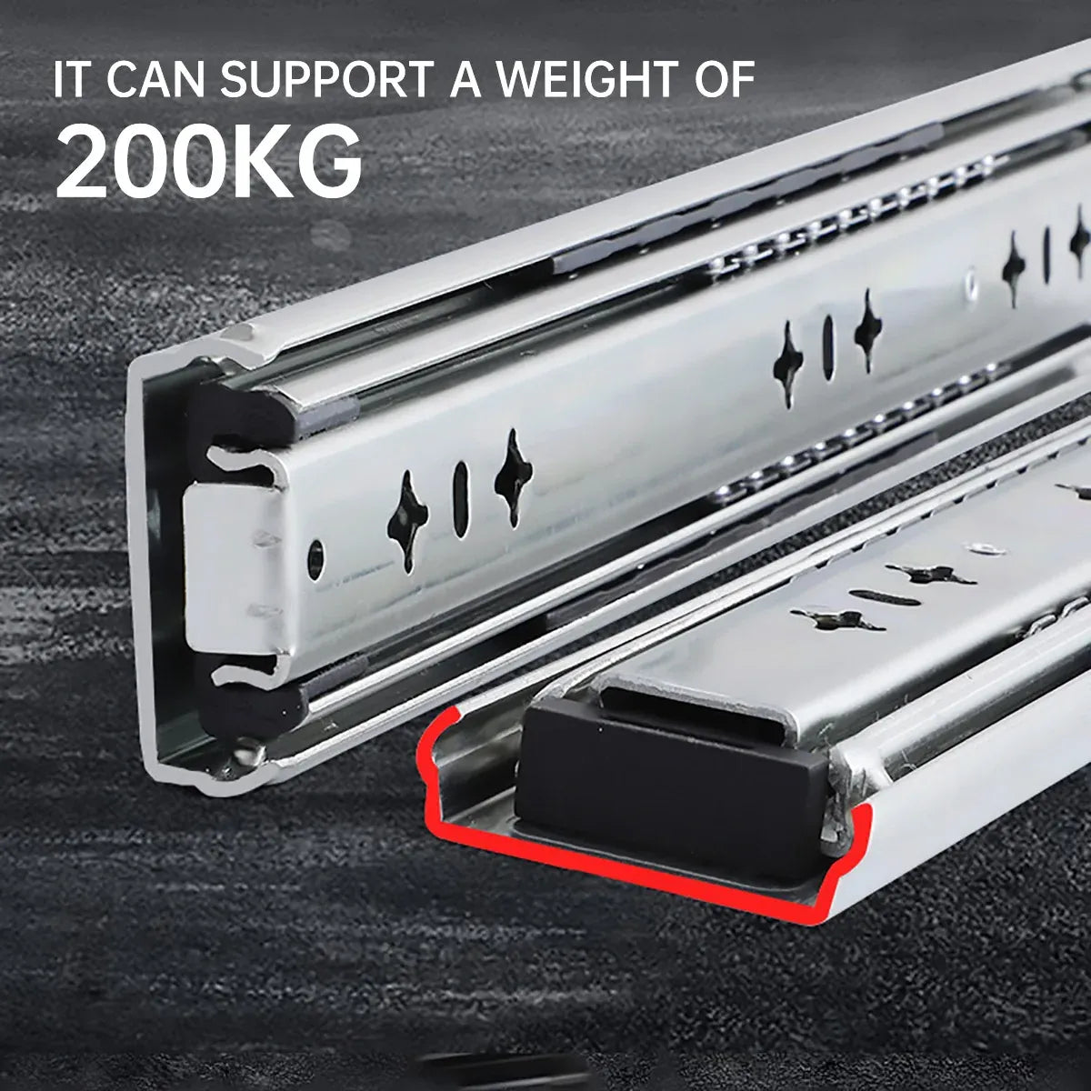 2PCS 53mm Heavy Duty Drawer Slides 850mm Full Extension Rail