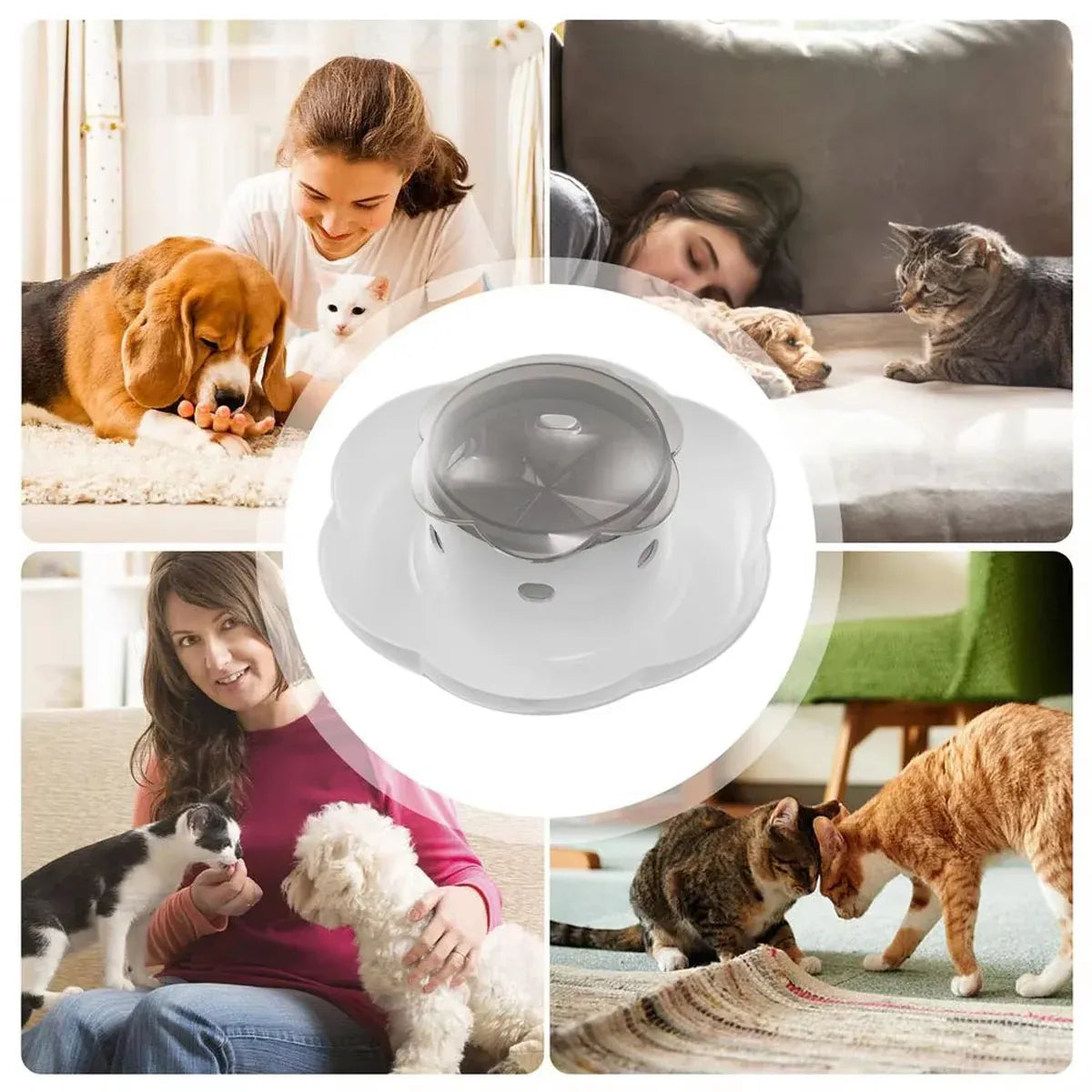 Automatic Pet Food Dispenser Feeding Bowl for Dogs and Cats Food Storage Bowl - Yellow