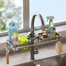 Multifunctional Faucet Shelf Kitchen Storage Sink Draining Basket Household Rack - Grey