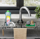 Multifunctional Faucet Shelf Kitchen Storage Sink Draining Basket Household Rack - Grey