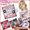 90x90cm Women Silk Satin Wrap Professional Lady Summer Beach Large Square Scarf - Rose Red