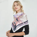 90x90cm Women Silk Satin Wrap Professional Lady Summer Beach Large Square Scarf - Rose Red