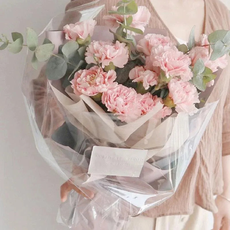 100X Clear Cellophane Wrap Rolls - 4 Sizes for Gifts & Bouquets - 100PCS-53*53CM