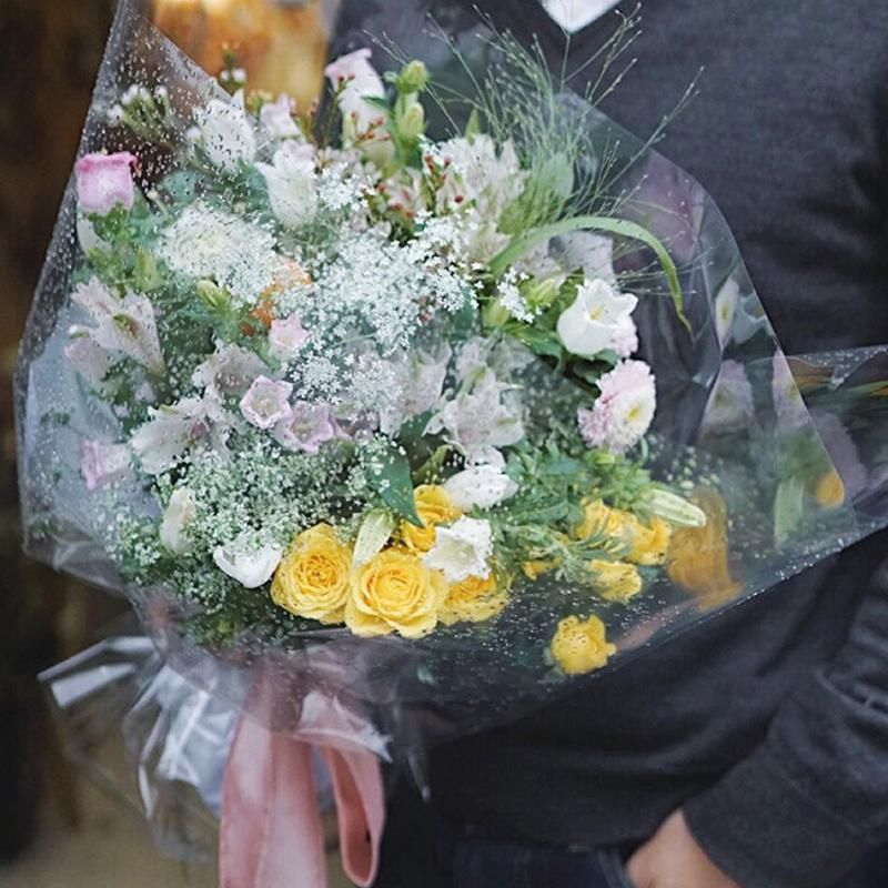 100X Clear Cellophane Wrap Rolls - 4 Sizes for Gifts & Bouquets - 100PCS-53*53CM