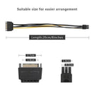 20CM 15 Pin SATA Power to 6 Pin PCIe PCI-e PCI Express Cable For Video Card