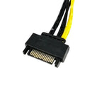 20CM 15 Pin SATA Power to 6 Pin PCIe PCI-e PCI Express Cable For Video Card