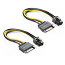 20CM 15 Pin SATA Power to 6 Pin PCIe PCI-e PCI Express Cable For Video Card