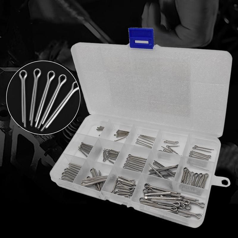 150PCS box 15 Kinds Stainless Steel Split Cotter Pins Assortment Kit Tools cherr