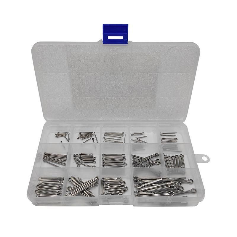 150PCS box 15 Kinds Stainless Steel Split Cotter Pins Assortment Kit Tools cherr