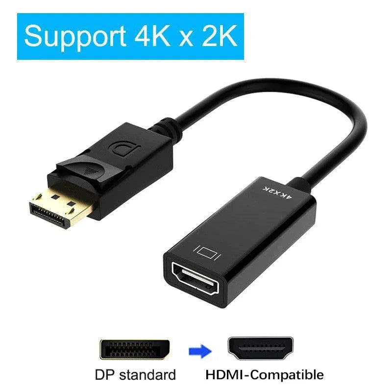 4K 30Hz DP to HDMI Adapter Cable 25cm Displayport Converter for Monitor Projector