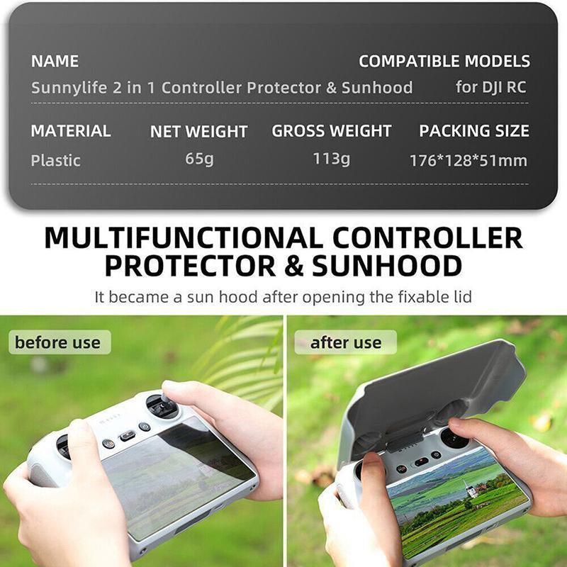 2 in 1 Screen Protector Sun Hood Cover for DJI RC Mini 3 Pro Mavic Air 2S