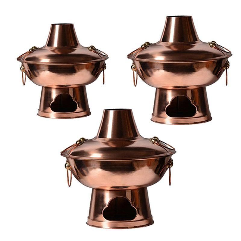 Stainless Steel Charcoal Chinese Copper Hot Pot Old Beijing Cookware Camping HOT - 30CM