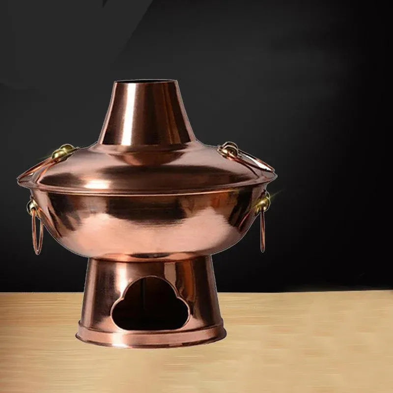 Stainless Steel Charcoal Chinese Copper Hot Pot Old Beijing Cookware Camping HOT - 30CM