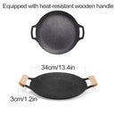 Korean BBQ Grill Pan 34cm Non Stick Marble Coating Plate for Gas Stove Outdoor Use