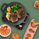 Korean BBQ Grill Pan 34cm Non Stick Marble Coating Plate for Gas Stove Outdoor Use