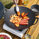 Korean BBQ Grill Pan 34cm Non Stick Marble Coating Plate for Gas Stove Outdoor Use