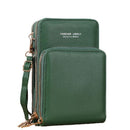 Women Crossbody Phone Purse Touch Screen Bag Rfid Blocking Wallet Shoulder Strap - Dark Green