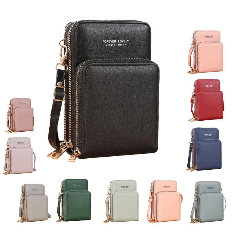 Women Crossbody Phone Purse Touch Screen Bag Rfid Blocking Wallet Shoulder Strap - Dark Green