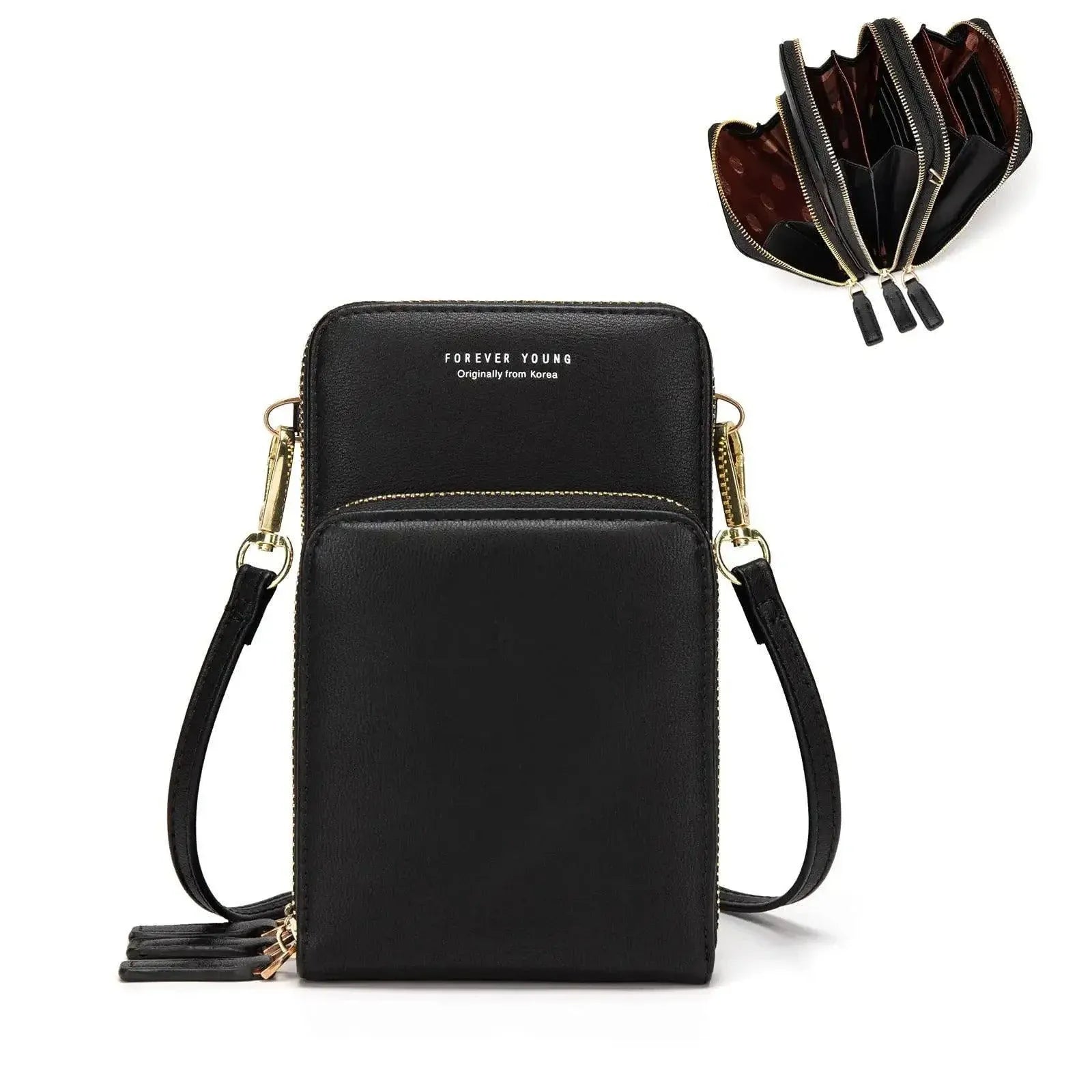 Women Crossbody Phone Purse Touch Screen Bag Rfid Blocking Wallet Shoulder Strap - Dark Green