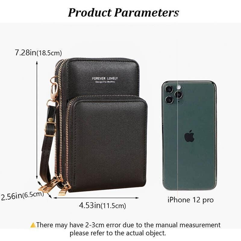 Women Crossbody Phone Purse Touch Screen Bag Rfid Blocking Wallet Shoulder Strap - Dark Green