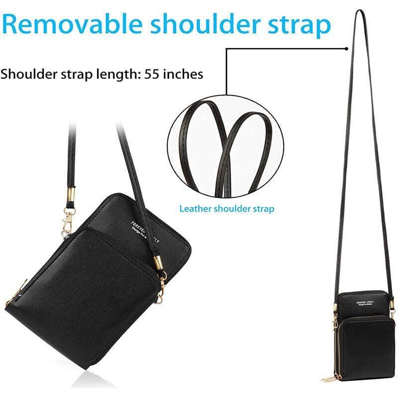 Women Crossbody Phone Purse Touch Screen Bag Rfid Blocking Wallet Shoulder Strap - Dark Green