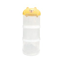 3-Tier Portable Pet Food Storage Container - Stackable Snack Bucket Bear Lid - Yellow