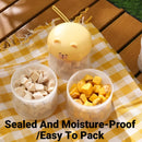3-Tier Portable Pet Food Storage Container - Stackable Snack Bucket Bear Lid - Yellow