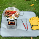 Nonstick Frying Pan Stainless Steel Fry Skillet Safe Camping Binaural Saucepan