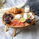 Wooden Portable Dining Table Outdoor Picnic Snack Fruit Serving Foldable Tray