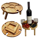 Wooden Portable Dining Table Outdoor Picnic Snack Fruit Serving Foldable Tray