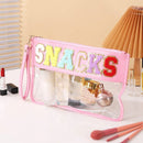 2X Embroidered Letter Cosmetic Bag Transparent PVC Bag Women Travel Toiletry Bag