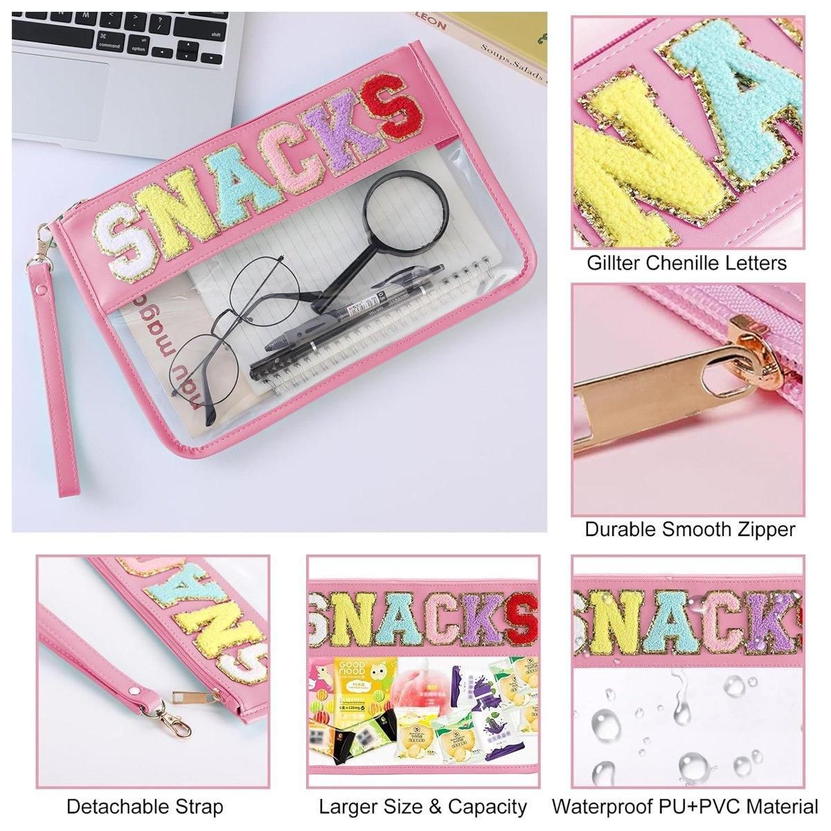2X Embroidered Letter Cosmetic Bag Transparent PVC Bag Women Travel Toiletry Bag