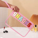 2X Embroidered Letter Cosmetic Bag Transparent PVC Bag Women Travel Toiletry Bag