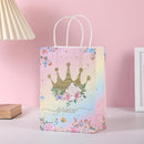 30pcs Pink Romantic Flower Tote Bag Cowhide Paper Elegant Design Gift Bag - Snowflake
